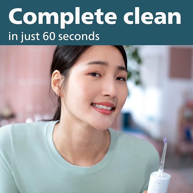 Philips Sonicare Cordless Power Flosser 3000 - Water Flosser with Innovative Quad Stream Technology, Oral Irrigator with 2 Flossing Modes and 3 Pressure Levels, IPX7 Waterproof, Mint, HX3826/24