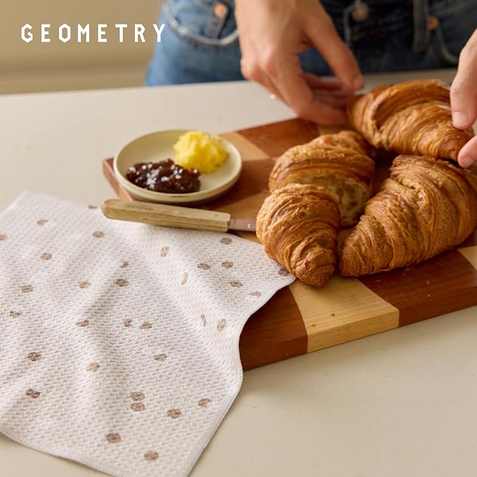 GEOMETRY Dishcloth – Evergreen Collection – Quick-Dry, Ultra-Absorbent, Reusable Microfiber Kitchen Towels for Drying & Cleaning - Pebble Play - 3-Pieces