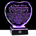 Arikyrist Thank You Gifts for Women Men Heart Shaped Crystal Plaque with LED Light Base Appreciation Gifts for Teacher Nurse Doctor Coworker Boss Inspirational Home Desk Decor