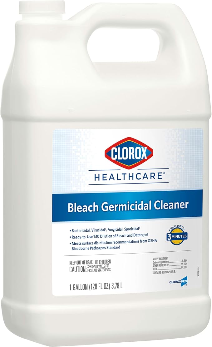 Clorox Healthcare Bleach Germicidal Cleaner Refill, 128 Fluid Ounces (Package May Vary)