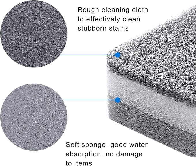 Individually Wrapped Sponges Kitchen Dishwashing Sponge Bulk, Non Scratch Dishes Scouring Pad Dishcloth, Odor-Free Sponge Wipes for Household Cleaning Dishes Travel Apartments (Grey 600 Pack)