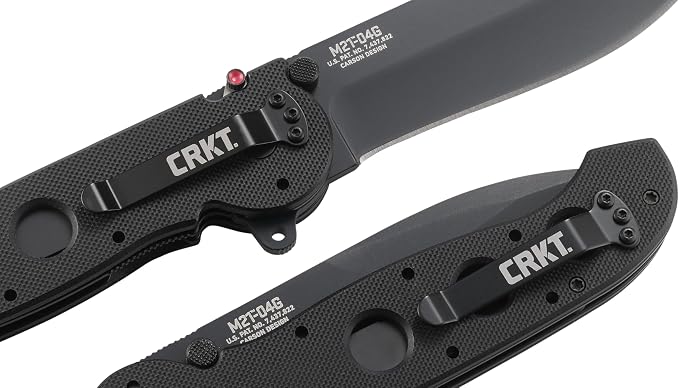 CRKT M21-04G Folding Knife with Liner Lock: 1.4116 Plain Edge Blade, G10 Handle w/Liner Lock, Reversible Pocket Clip, M21-04G