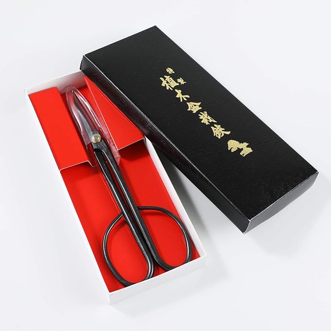 Wazakura Twig Bonsai Scissors Made in Japan 210mm(8.15 inch), Japanese Bonsai Garden Tools, Hasami Pruning Shears - Long Handle Black