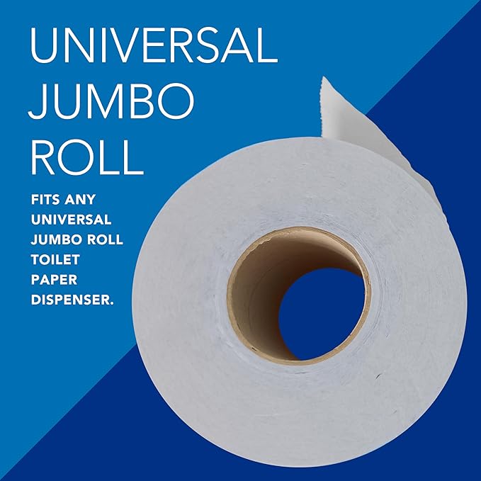 Scott Professional High-Capacity Jumbo Roll Toilet Paper, Bulk (07805), 2-Ply, Septic Safe, White, Non-Perforated (12 Rolls at 1,000' Each, 12,000'/Case)