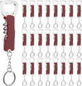 Ziliny 24 Pcs Bottle Opener Keychain Bulk Wine Bottle Beer Opener Keychain 3.27" Stainless Steel Corkscrew Waiter Corkscrew Wine Keyring Gifts for Christmas Bar Party Wedding Home (Red)
