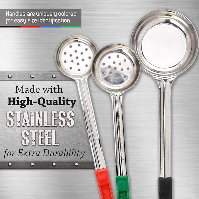 Portion Control Serving Spoon, Cooking Utensils, Set of 8, Weight Loss Bariatric Diet, Gastric Sleeve, Bariatric Surgery Must Haves, Cooking Spoons and Skimmers Set, 4 Solid & 4 Perforated, Cucharas