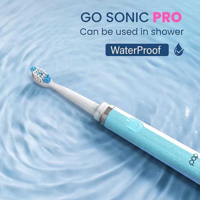 Pop Sonic Ultimate Pro Rechargeable Toothbrush (Hawaiian Blue) - 40,000 Strokes/Min - Long-Lasting Nylon Bristles - Teens & Adults with Quadrant Pacer & Timer
