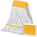 (1PK) Commercial Mop Head Replacement 16 oz, Heavy Duty Wet Industrial Mop Refills for Floor Cleaning, Cotton, String, Loop-Ended, 4.5” Headband, Janitor Supplies