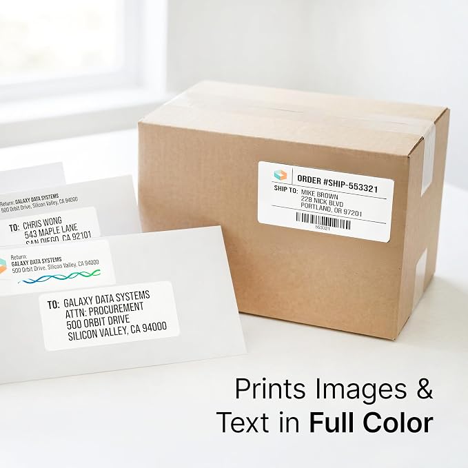 4" X 1.33" Matte White Printable Address Labels (100 Sheets, 1400 Stickers) Mailing Labels for Envelopes, File Folder Stickers for Laser & Inkjet Printers - Spartan Industrial Template R018