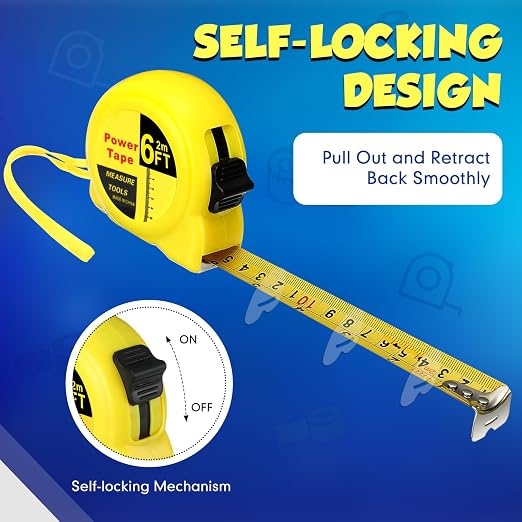 Xuhal 48 Pcs 6 ft Mini Tape Measure Bulk Measuring Tape Imperial and Metric Pocket Self Locking Easy to Read with Inches and Centimeters for Designer Decorator