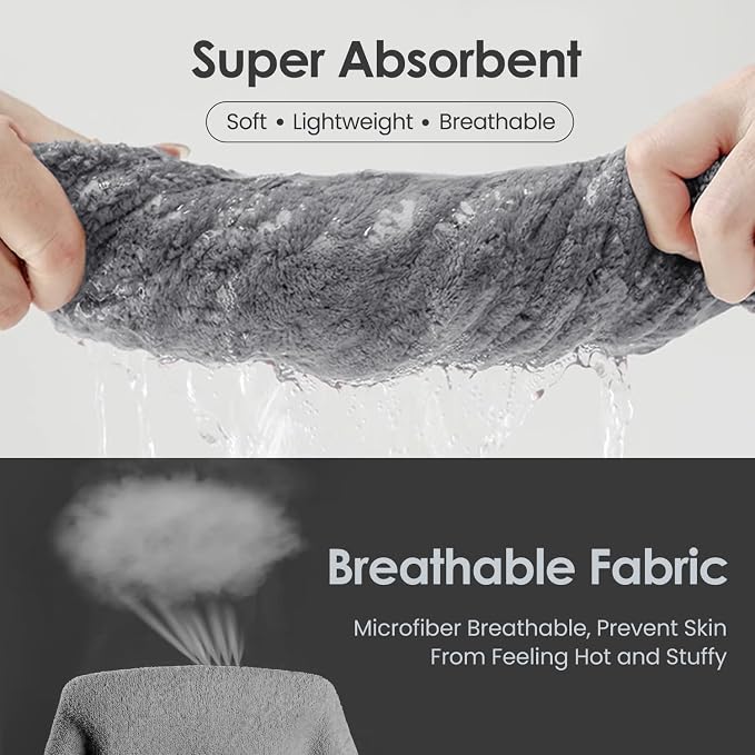 JML Microfiber Bath Towels, 2 Pack, 30 in x 60 in, Grey | Oversized, Ultra Soft, Super Absorbent, Fast Drying, No Fading, Use for Sports, Travel, Fitness, SPA, Yoga
