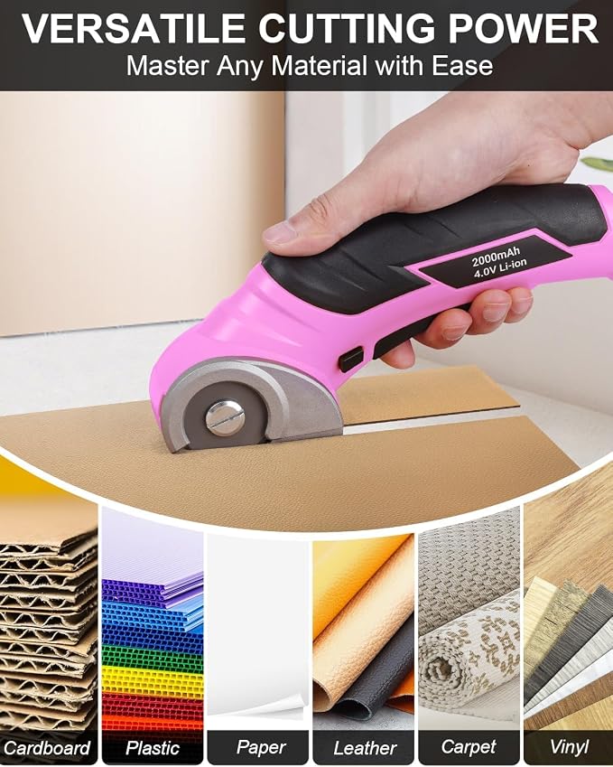 Christmas Stocking Stuffer for Women, Cordless Electric Scissors Box Cutter | Cardboard Cutter for Cutting Carpet Leather, Rechargeable & Safety Lock, Tools Gifts for Men Dad Adults Him on White Elephant