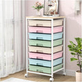 SYKIARIOL Rolling Storage Cart with Drawers,Utility Cart With 8 Drawers and Wooden Tabletop,Rolling Drawer Cart,Storage Drawer Cart for Living Room,Classroom,Bedroom,Bathroom,Dorm,Office,Rainbow