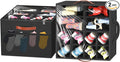 Aokeyee 2 Pack Shoe Organizer for Closet, Stackable Shoe Storage Box, Black | Fits up to 32 Pairs, Space Saving, Foldable, Shoes Organizer Bin with Clear Cover, 4 Reinforced Handles