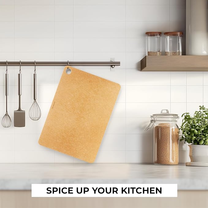 Freshware Wood Cutting Board for Kitchen, Dishwasher Safe, X Large, 18" x 13", Natural Slate