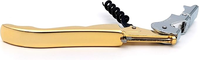 Pulltap's Genuine Slider 900 Waiter's Corkscrew – Double-Hinged Wine Key with Sliding Foil Cutter – Patented Design – Made in Spain – Oro (Gold 24K Flash Gold)