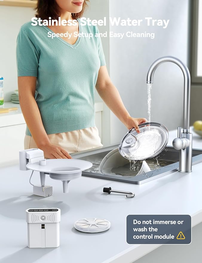 Wireless Cat Water Fountain with Sensor [Water & Battery Separation] FEELNEEDY Smart Pet Water Fountain, 3.5L/118oz 4000mAh Battery Operated Water Fountains for Cats Dogs + 6 Filters