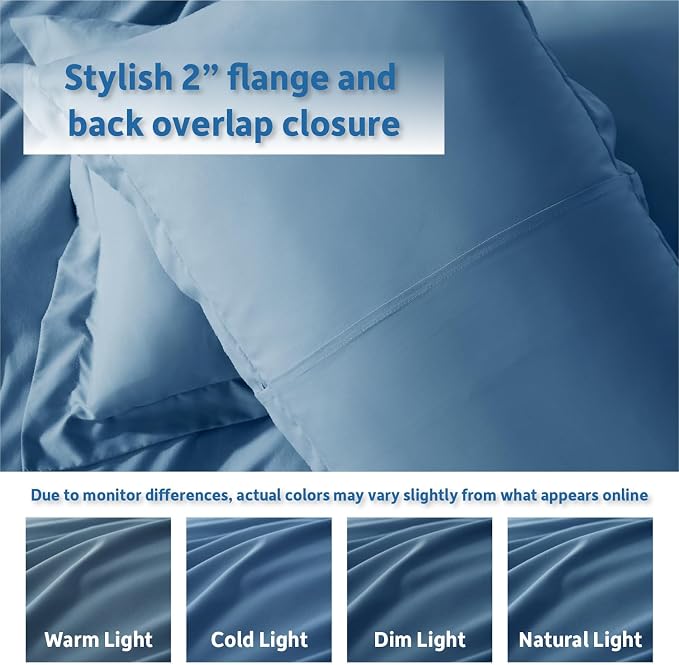 Nestl Blue Heaven Duvet Cover Full Size - Soft Double Brushed Full Size Duvet Cover Set, 3 Piece, with Button Closure, 1 Duvet Cover 80x90 inches and 2 Pillow Shams
