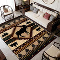 Contemporary Rustic Cabin Rugs for Living Room Vintage Moose Deer Carpet Non-Slip Natural Wildlife Animals Area Rug Floor Mats 6'x9'