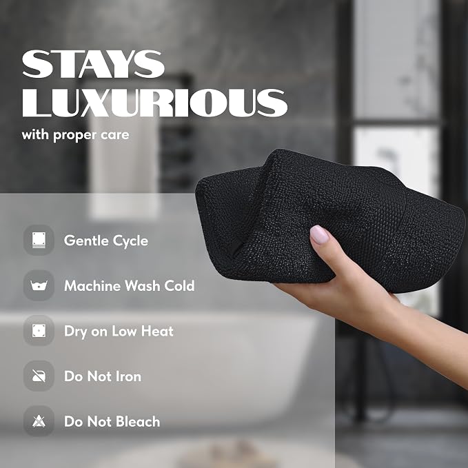 White Classic Black Hand Towels for Bathroom [6 Pack] Cotton Hand Towel Bulk for Gym, Kitchen and Spa, 16x27 Inches Soft Highly Absorbent Quick Dry Terry Salon Towels