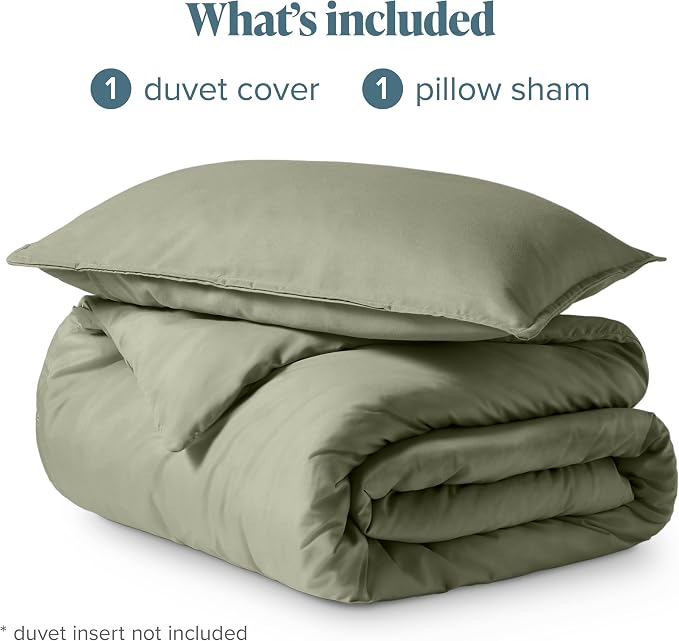 Bare Home Bedding Duvet Cover Extra Long Size - Premium 1800 Super Soft Collection - Lightweight, Cooling - Soft Breathable Bedding Duvet Cover (Twin/Twin XL, Sage)