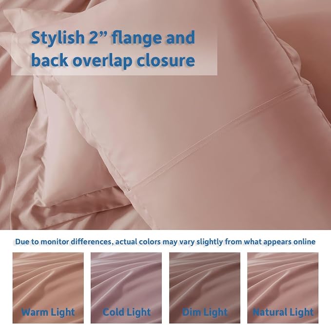 Nestl Blush Pink Duvet Cover King Size - Soft Double Brushed King Duvet Cover Set, 3 Piece, with Button Closure, 1 Duvet Cover 104x90 inches and 2 Pillow Shams