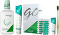 Opalescence Go Teeth Whitening Kit 15% Hydrogen Peroxide 7 Treatments with Sensitive Toothpaste 4.7 oz and 1 oz Travel Size Plus Alcohol Free Mouthwash and Toothbrush -5167-5447-6288T