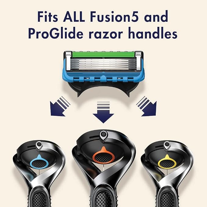 Gillette Fusion5 ProGlide Razor for Men, 12 Blade Refills with Precision Trimmer (Pack of 2)