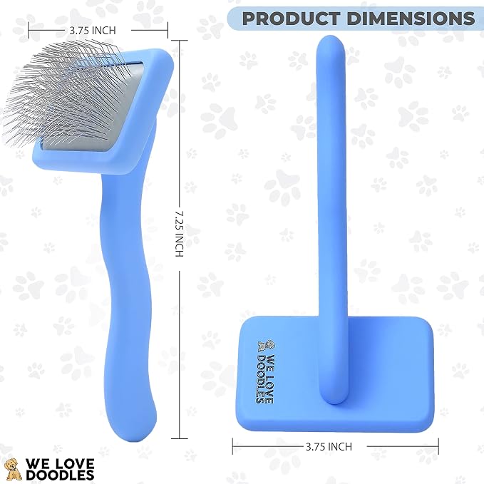 Dog Grooming Brush for Doodles, Slicker Dog Brush with Ergonomic Grip and Rounded Pin Tips for Detangling and Dematting Puppy & Small to Medium-Sized Dogs (Small)