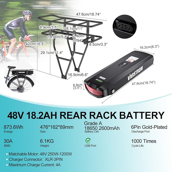 TSDZ2B 48V 500W Mid Drive Kit with EKD01 Display and Ebike Battery | Tong-sheng Electric Bike Conversion Kit for 68-73mm Bottom Bracket, Speed and Torque Sensored E-Bike Motor