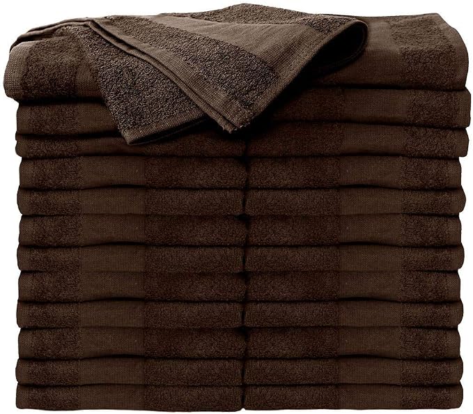 ForPro 24ct Bleach Tough Salon Towels, 16Wx27L in, Chocolate, 100% Cotton | for Salon, Spa & Gym Use, Hand Towels, Bleach-Safe Salon Towels, Absorbent Spa Towels, Barber Towels, Salon & Spa Essentials