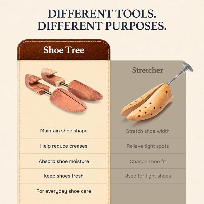 HOUNDSBAY Cedar Shoe Tree, Shoe Trees for Men & Women - Shaper & Stretcher | 100% Aromatic Red Cedar Wood Shoe Trees for Boots & Sneakers, Natural Crease Protector & Shoe Shaper, Shoe & Boot Trees