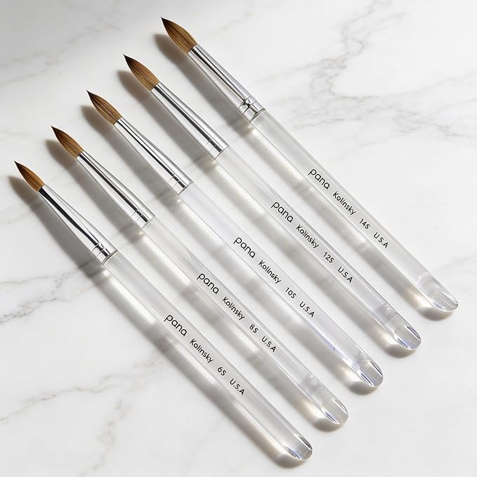 pana Finest Kolinsky 100% Pure Kolinsky Acrylic Nail Brushes (Round Shape) (Size # 6)