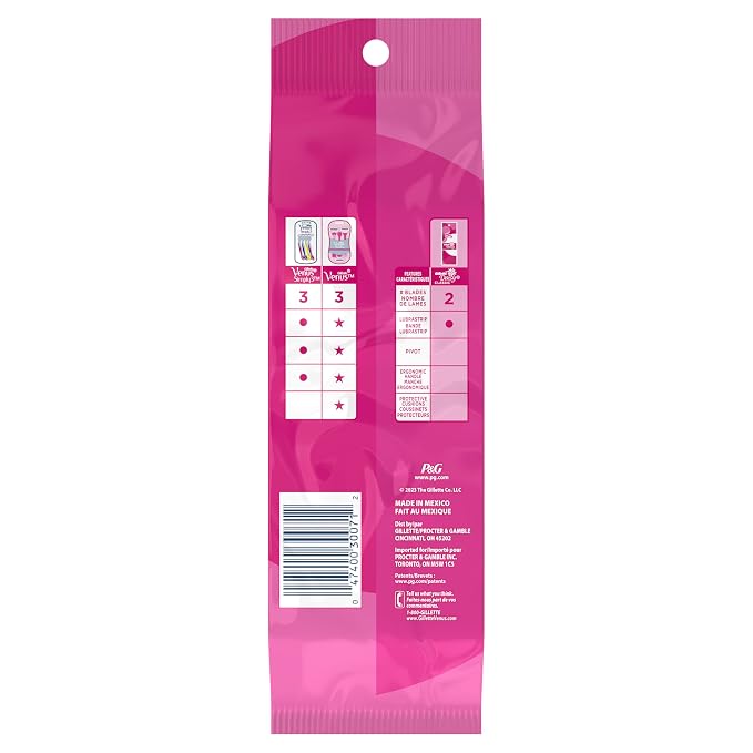 Gillette Venus Daisy Classic Disposable Razors for Women, 18 Count, Hair Removal for Women