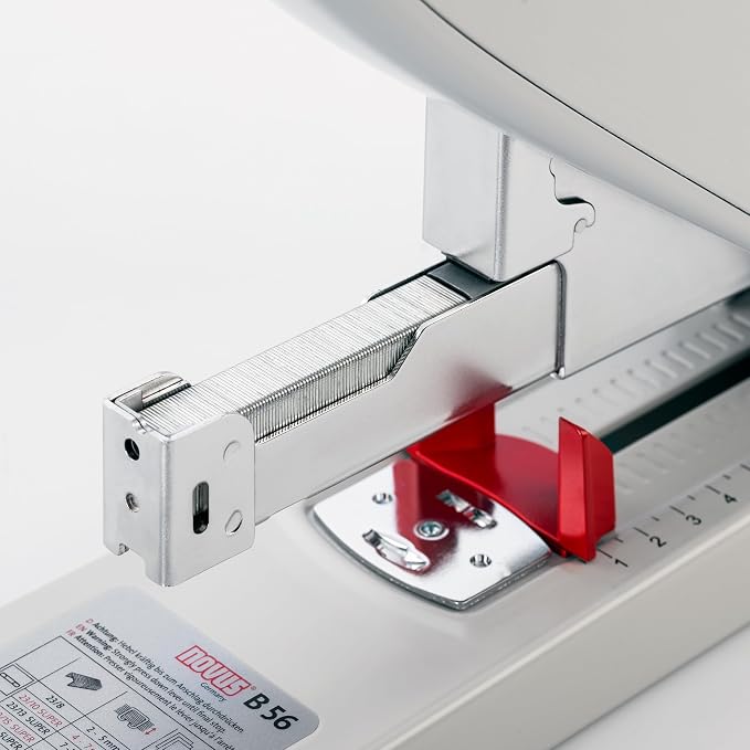 Novus B56 Heavy Duty Stapler, 200 Sheet Capacity, Anti-Jam, 3" Stapling Depth w/ Adjustable Guide, Staple Bypass, German Engineered (023-0059)