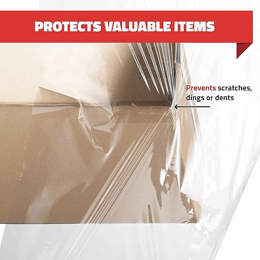 Stretch Wrap with Handle Industrial Strength 4 Pack 11" x 1000 Ft 60 Gauge Thick Shrink Wrap Roll for Moving Supplies, Furniture, Pallets, Plastic Wrap for Packing, Heavy Duty Stretch Film