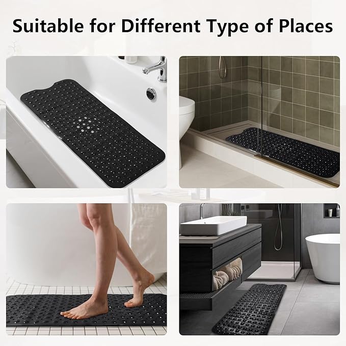 XLHOMO 26PC Bathroom Accessories Set - Gorgeous Black Bathroom Set, Bathroom Accessory Set, Black Shower Curtain Set with Bathtub Mats for Shower Tub
