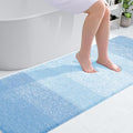 OLANLY Bathroom Runner Rugs Mat 70x24, Extra Soft Absorbent Microfiber Bath Rugs, Rubber Backing, Quick Dry, Washable Long Bath Mats for Bathroom, Tub and Shower, Home Decor Accessories, Sky Blue