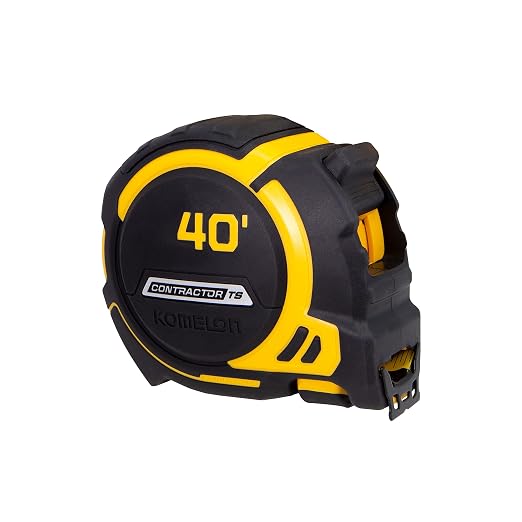 Komelon 40-Ft Contractor TS Wide Blade Tape Measure with Backside Printing, Manual Lock, Long Standout (93440)