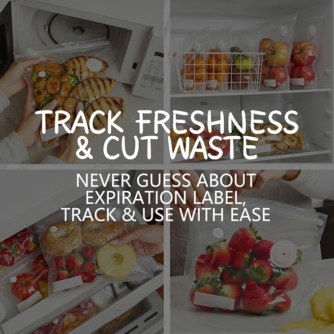 30-Pack XL Large Vacuum Sealer Bags & 2 Bonus Sealing Clips, Compatible with Chef Preserve – BPA-Free (12 x 20 in) Reusable Food Storage Bags for Freezer, Microwave, Sous Vide – Leak-Proof