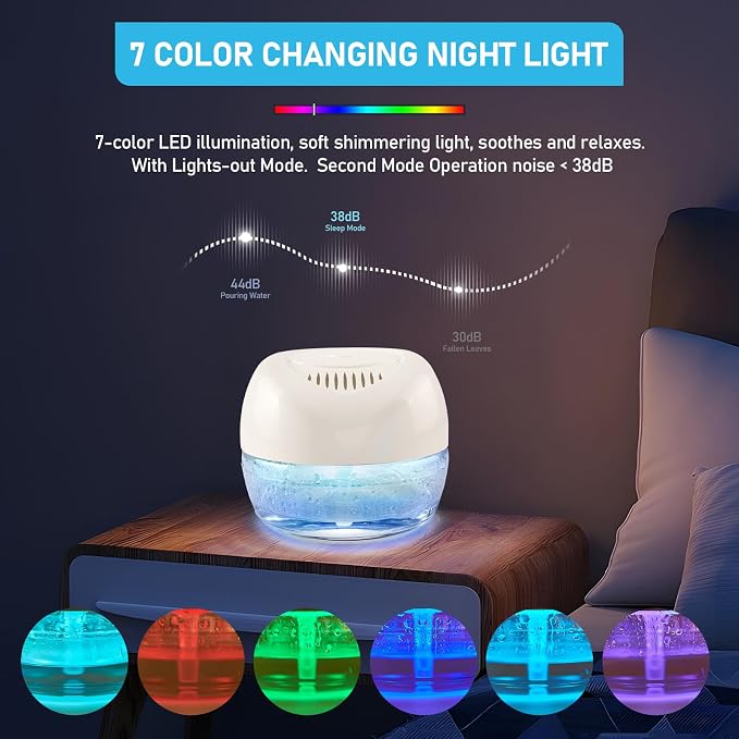 Purifier Air Washer, Air Fresher Aroma Diffuser for Home, Office, Air Purifier with Night Light (White)