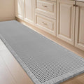 IM HOME Waffle Bath Mat Light Grey 5'x2', Boho Woven Modern Bath Mat Rugs, Absorbent Non Slip Bathroom Rugs, Soft Washable Bath Rugs with Tassels for Bathroom, Bedroom, Kitchen, Shower, Tub