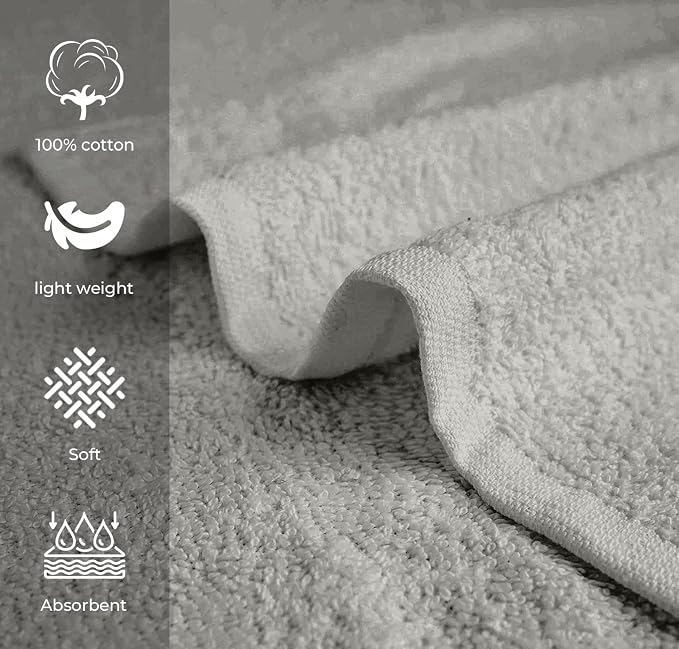 Avalon Towels Salon Towel - Silver Hand Towels Bulk Pack of 24 - 100% Cotton Absorbent Spa, Facial & Gym Towel for Working Out - 16x27 Inches (Not Bleach Proof)