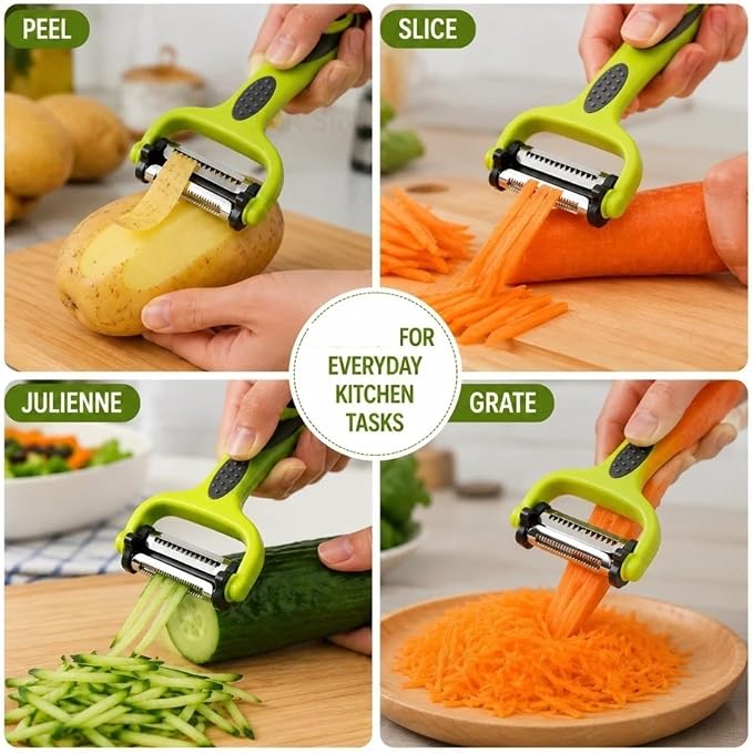 3 in 1 Vegetable and Fruit Peeler - Multifunction Slicer Grater Kitchen Tool for Effortless Preparation | 3Pcs