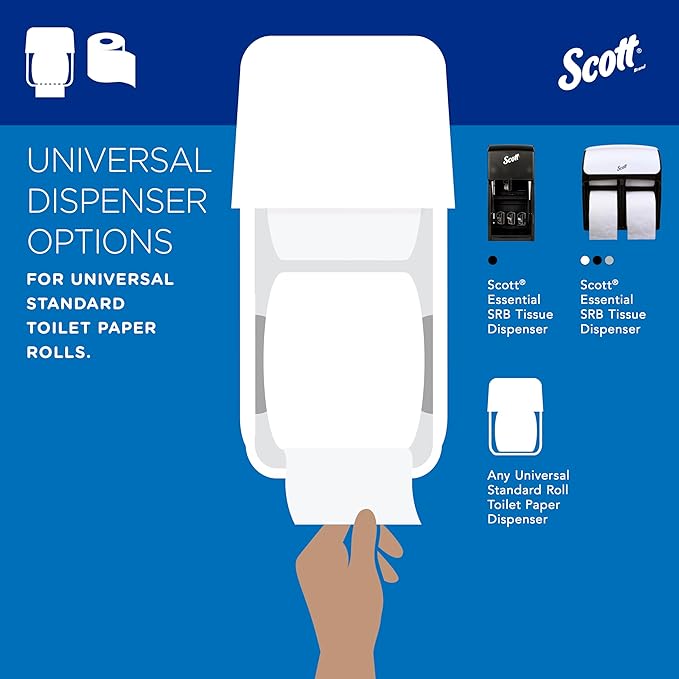 Scott Professional Standard Roll Toilet Paper, Bulk (48040), 2-Ply, Elevated Design, White, Individually Wrapped (40 Rolls of 550 Sheets, 22,000 Sheet Total)