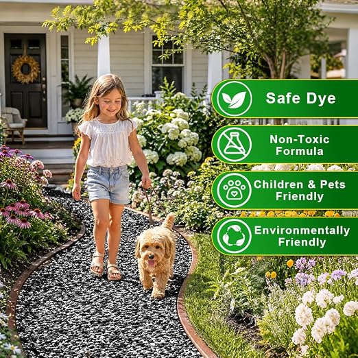 Mulch Dye Black 1 Gallon Concentrate, Mulch Paint for Landscaping - Rubber, Pine Straw, Wood Chips & More - Used with Pump Sprayer Coverage Up to 2,800 Sq Ft, Long-Lasting & Ready-to-Use