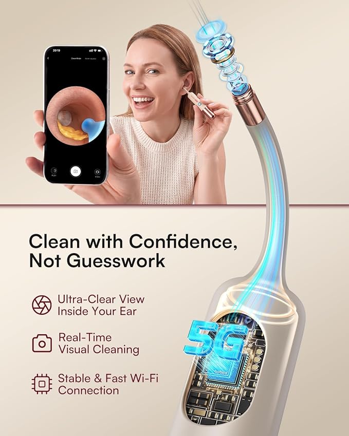 Bebird EarSight Ultra X 4K HD Ear Wax Removal Tool Camera with Luxury Gift Box, FSA HSA Eligible, Premium Smart Ear Cleaner Otoscope, Perfect Birthday Mothers Fathers Day Gift for Family, Burgundy Red