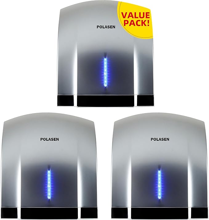 Hand Dryers for Bathrooms Wall Mount 3 Pack Efficient Warm Cold Wind Blower Quick Drying for Commercial Industry Restrooms