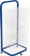 Pearington 25-Shelf Mobile/Wall Mountable Art Drying Rack for Art Studios & Classrooms, 13" D x 17.5" W x 39.4" H, Blue/White