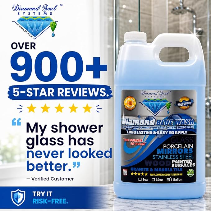 Nano-Tech Repellent Wash - Multi-Surface Glass Cleaner Spray for Granite, Wood, Stainless Steel & Kitchen Appliances - Cleaning Supplies - Made in USA 1 Gallon